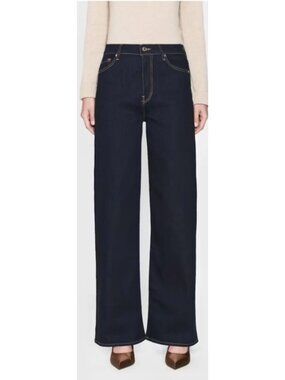 Frame Le Slim Palazzo Size 27 High Rise Wide Leg Rinse $298 NWT 30" Inseam